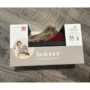 Isotoner Women EcoComfort Memory Foam Slippers Chili Pepper Burgundy Small 6.5-7